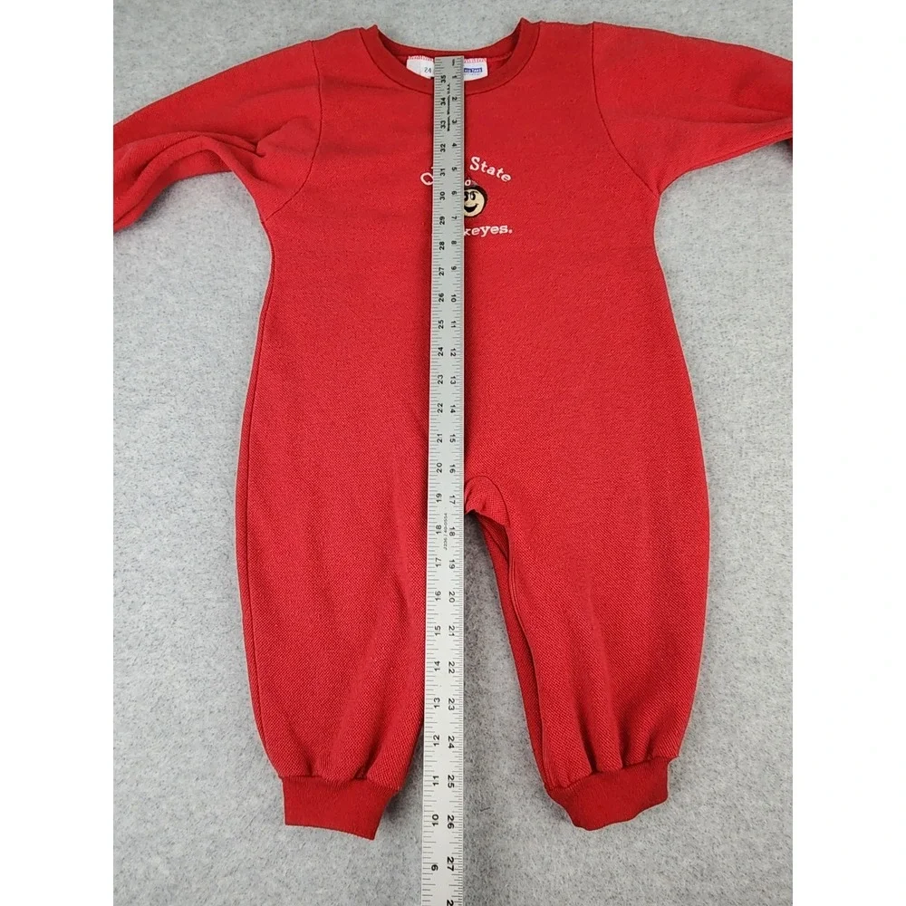 Vintage Ohio State Buckeyes One Piece Toddler Zip Suit Romper Football 24 Months